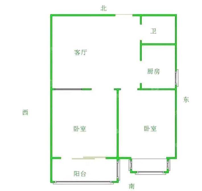 颐和文园东院2室1厅1卫83㎡