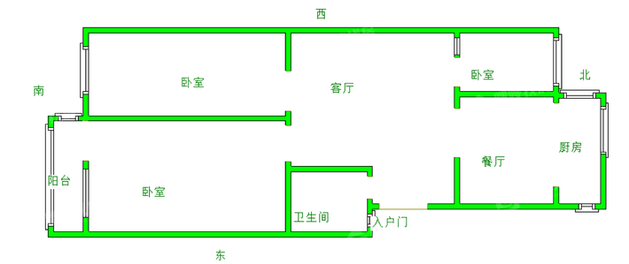 李家花园小区3室2厅1卫75㎡