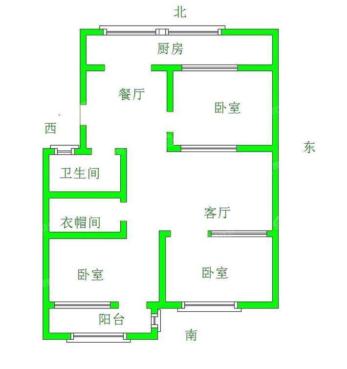 运河公安分局家属院3室2厅1卫127㎡