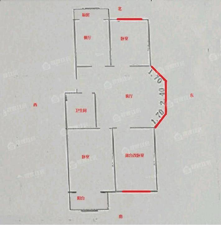 金秋家园3室2厅1卫96㎡