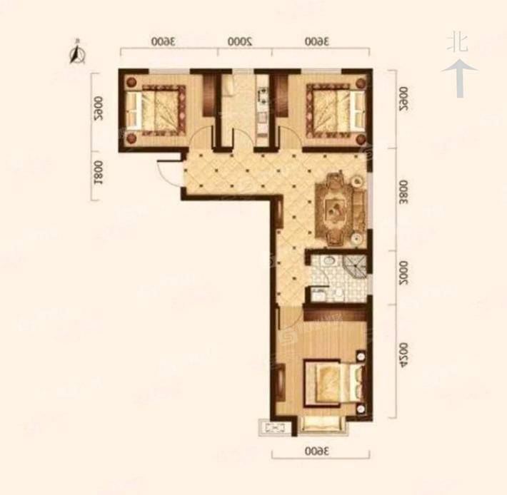 贻成御景狮城3室1厅1卫89㎡