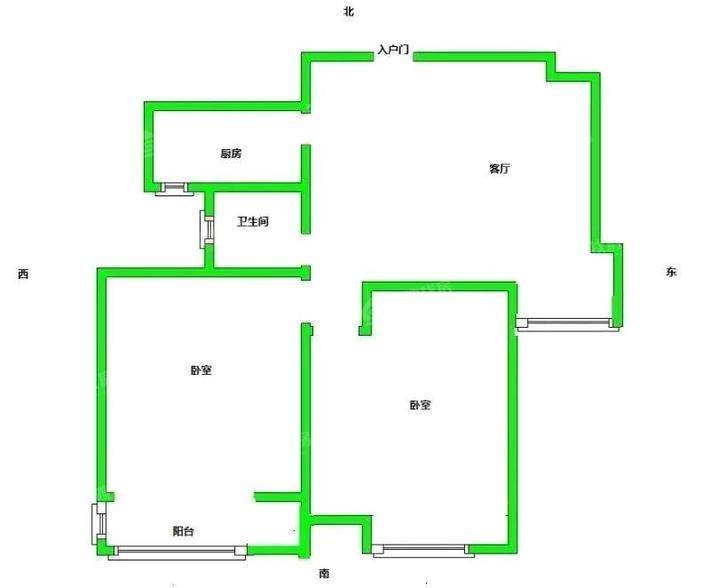 阿尔卡迪亚锦绣天地B区2室2厅1卫66㎡