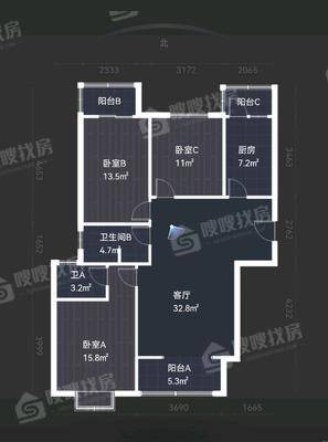 中城蓝溪谷3室2厅2卫140㎡