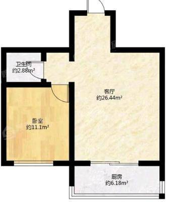 广厦阳光1室1厅1卫61㎡