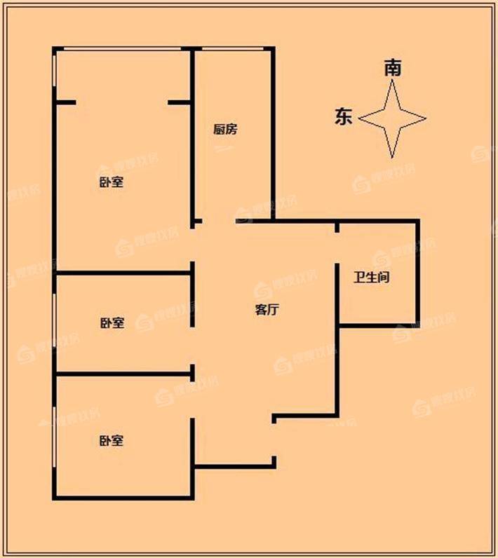 中兴路小区3室1厅1卫74㎡