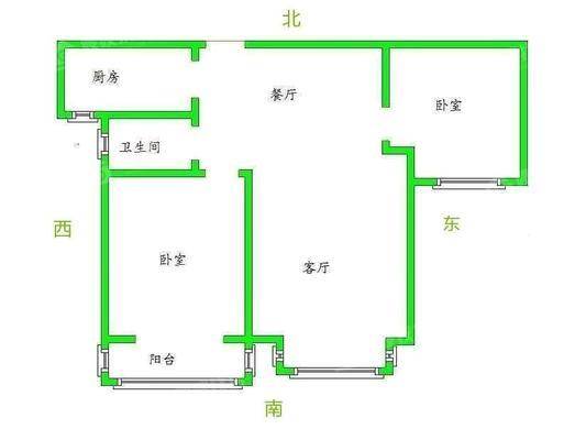 颐和文园西院2室2厅1卫100㎡