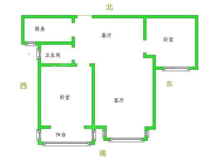 颐和文园西院2室2厅1卫100㎡