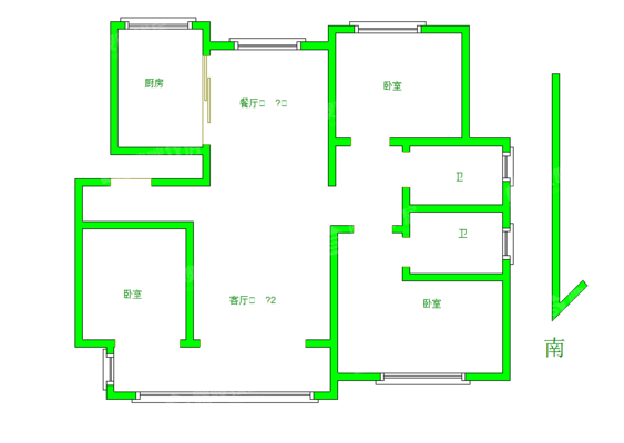 中梁观沧海3室2厅2卫135㎡