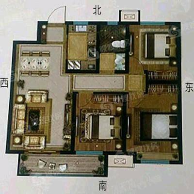 荣盛名邸3室2厅1卫103㎡