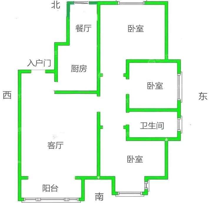天成明月洲东区3室2厅1卫127㎡