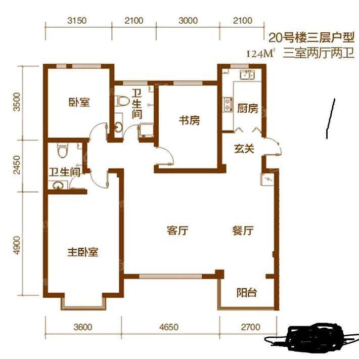 西山庭院3室2厅2卫130㎡