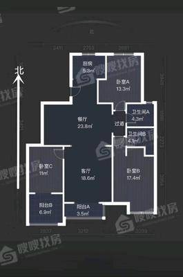 北郡小区（E区）3室2厅2卫150㎡