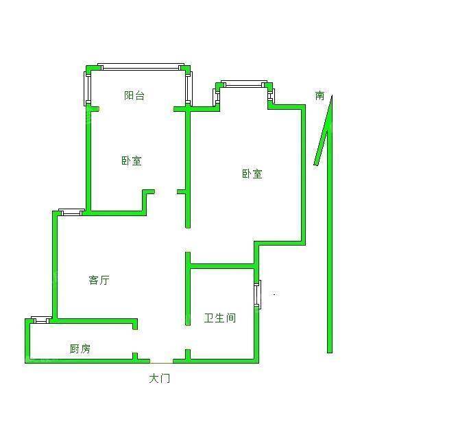 凤凰城（B区）2室1厅1卫62㎡