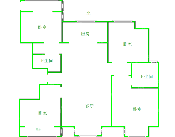 宏宇城（A区）4室2厅2卫158㎡