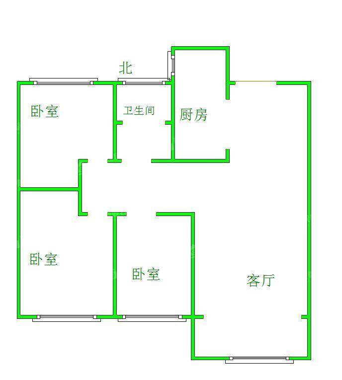 保利花园3室2厅1卫106㎡