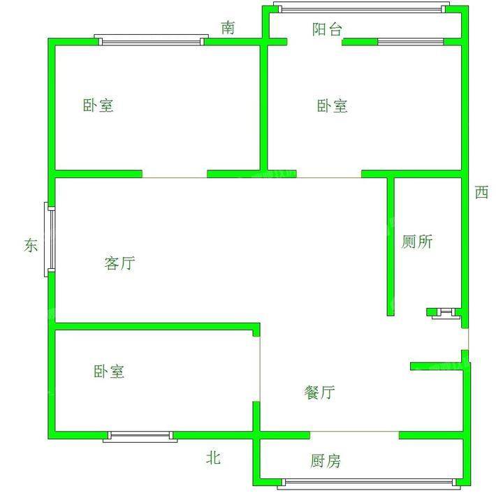 量具厂宿舍3室2厅1卫103㎡
