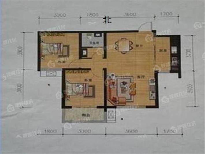 凤凰城（B区）2室2厅1卫90㎡