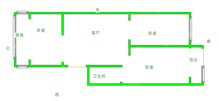 转运站小区（转运站宿舍）2室2厅1卫71㎡