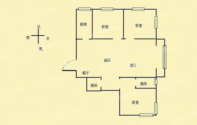 天成首府3室2厅1卫149㎡