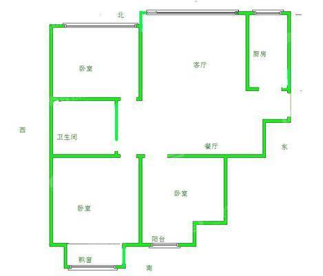 御河新城东区3室2厅1卫115㎡