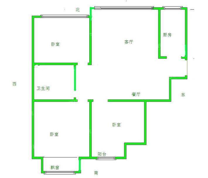 御河新城东区3室2厅1卫115㎡