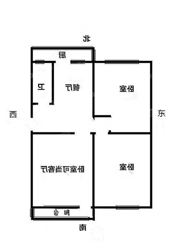 师专宿舍（二医院西）2室2厅1卫74㎡