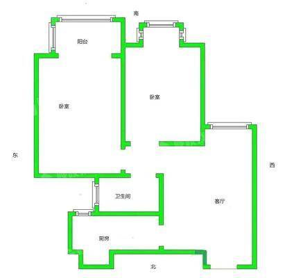 凤凰城（B区）2室2厅1卫74㎡