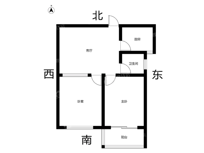 颐和文园西院2室2厅1卫80㎡