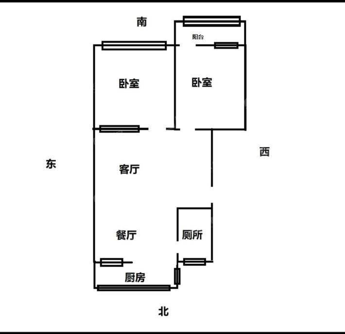 房产宿舍（水月寺街实业开发楼）2室1厅1卫45㎡