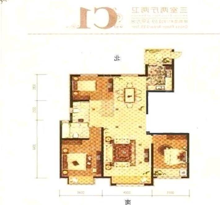 皇家壹里（B区）3室2厅2卫138㎡