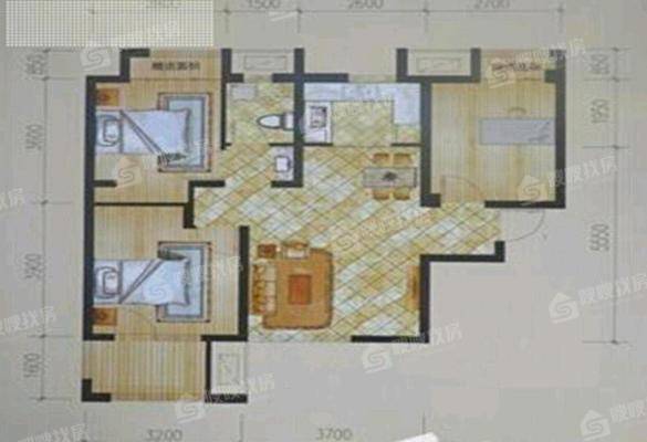 阿尔卡迪亚锦绣天地B区3室2厅1卫92㎡