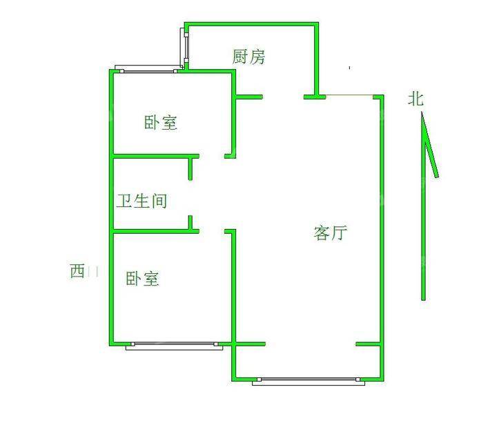 泽信云尚2室2厅1卫85㎡