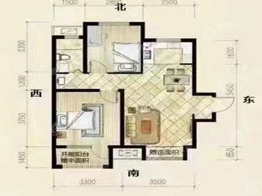 阿尔卡迪亚锦绣天地A区2室2厅1卫74㎡