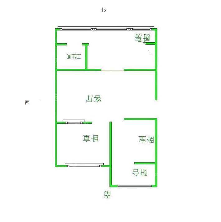 党校宿舍2室1厅1卫60㎡