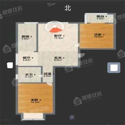 贻成御景狮城2室2厅1卫92㎡