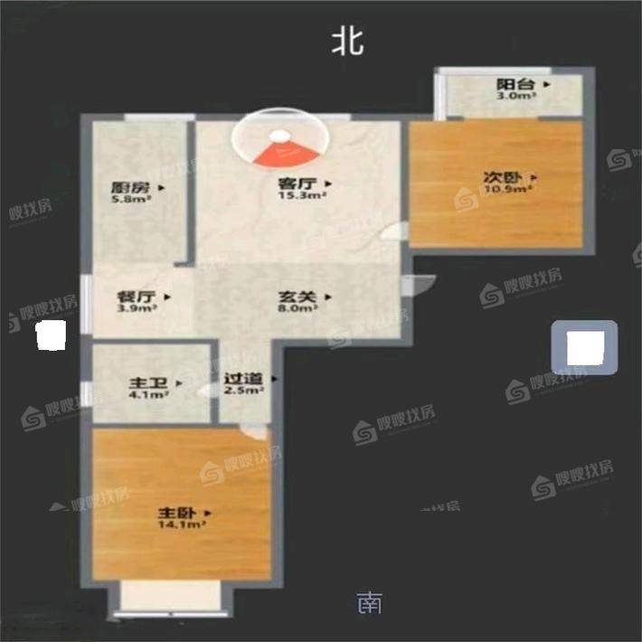 贻成御景狮城2室2厅1卫92㎡