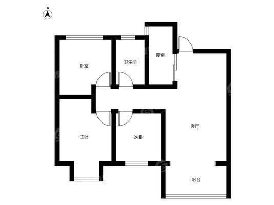 保利花园3室2厅1卫106㎡
