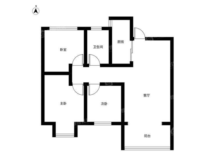 保利花园3室2厅1卫106㎡