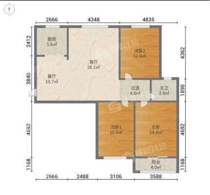 凤凰城（B区）3室2厅1卫128㎡