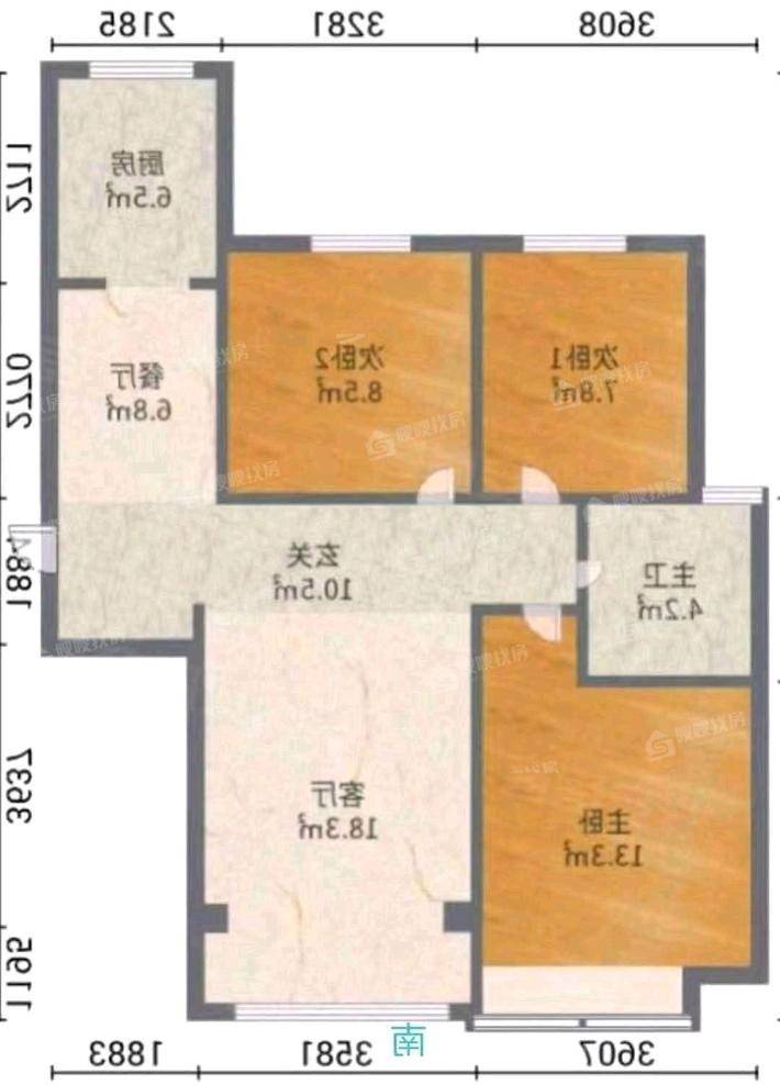 禧福荷堂A区3室1厅1卫114㎡