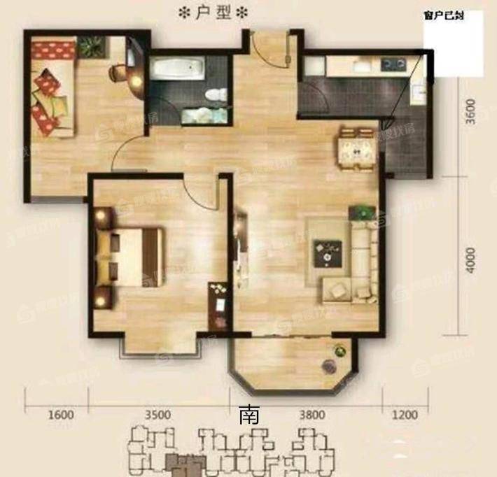 泰和世家（南区）2室2厅1卫82㎡