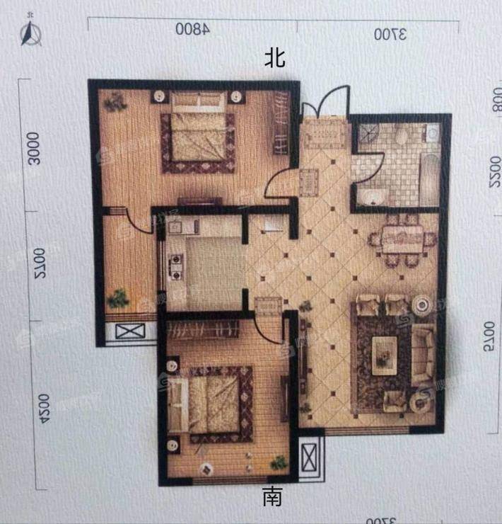 贻成御景狮城2室2厅1卫93㎡