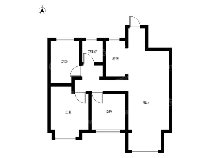 吾悦华府3室2厅1卫97㎡
