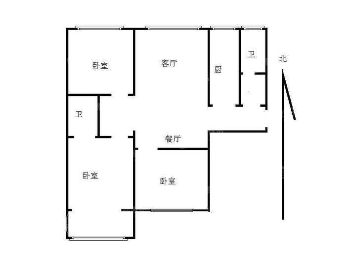 三里家园3室2厅1卫108㎡