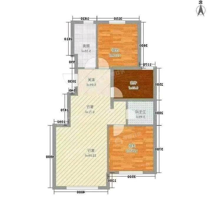 天成明月洲西区3室2厅1卫93㎡