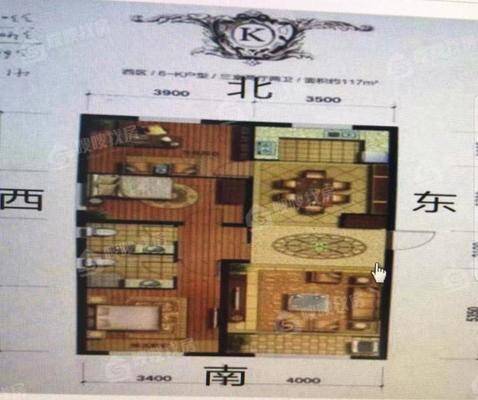 天成明月洲西区3室2厅2卫119㎡