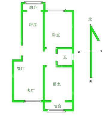 金鼎领域2室2厅1卫85㎡