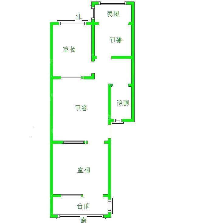 南湖小区2室2厅1卫61㎡
