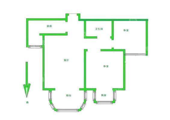 泰和世家（南区）2室2厅1卫84㎡