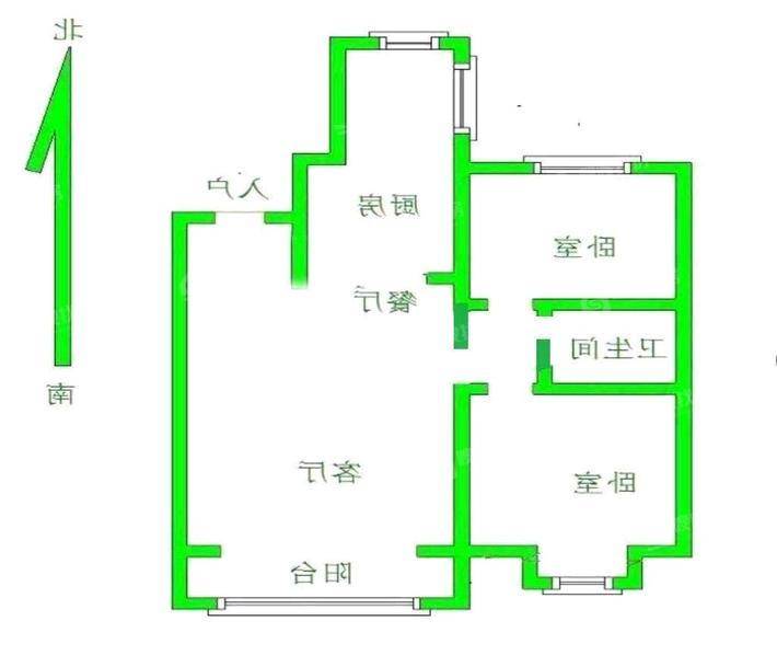 天成明月洲东区2室2厅1卫104㎡